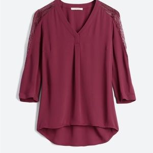 Burgundy Lace Blouse